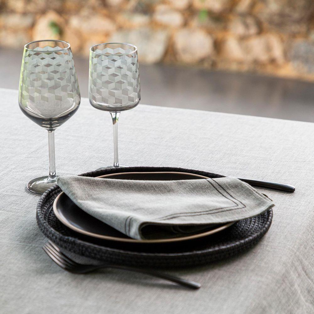 Taça Copa E Cia Geo 490ml Em Vidro Fumê - 4