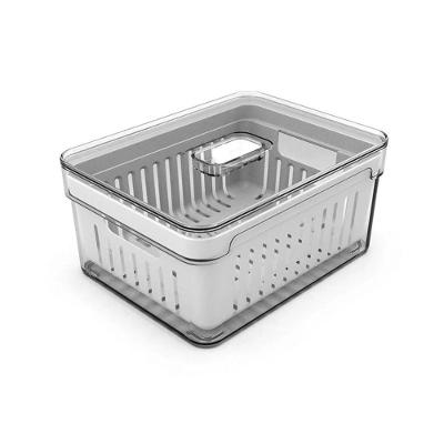 Organizador Acrílico Transparente 2,2l Com Cesto Para Geladeira - Fresh Storage