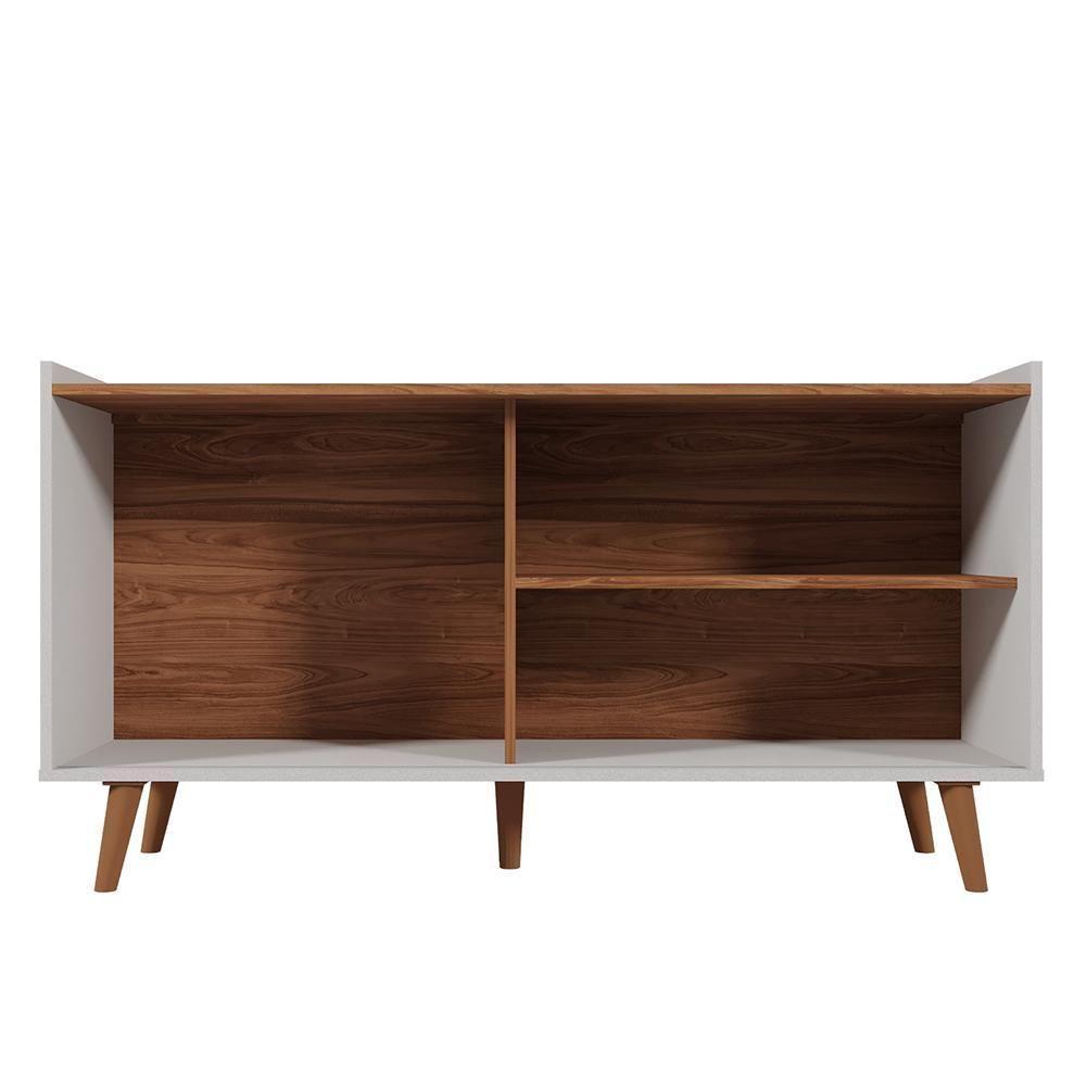 Rack Bancada New Austin 135,7cm Cinamomo Mel-pérola Metalizado Para Tv Até 50 - Mobler Cinamomo Mel-pérola Metalizado - 5