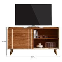 Rack Bancada New Austin 135,7cm Cinamomo Mel-pérola Metalizado Para Tv Até 50 - Mobler Cinamomo Mel-pérola Metalizado - 6