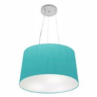 Lustre Pendente Cone Md-4153 Cúpula Em Tecido 30/45x40cm Azul Turquesa - Bivolt - 1