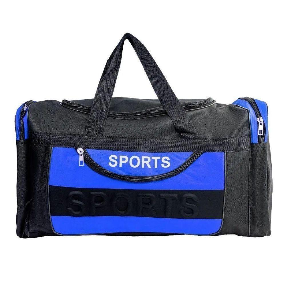 Mochila Esportiva Viagem Treino Bolsa Mão Multiuso Mala Bordo Sacola Academia Com Bolsos Azul - 1