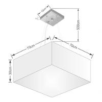 Lustre Pendente Quadrado Vivare Md-4071 Cúpula Em Tecido 30/70x70cm - Bivolt Rustico-bege 127/220v - 4