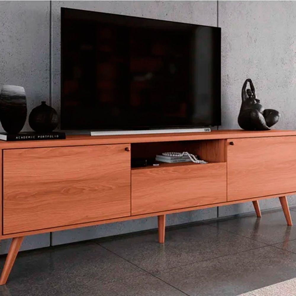 Rack Bancada Para Tv De Até 70 1 Porta 2 Gavetas Rivire 1.8 Jequitiba - 6