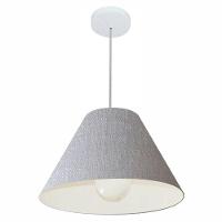 Lustre Pendente Cone Vivare Md-4078 Cúpula Em Tecido 25/40x15cm - Bivolt Rustico-cinza 127/220v - 4