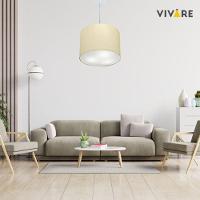 Lustre Pendente Cilíndrico Vivare Md-4210 Cúpula Em Tecido 30x25cm - Bivolt Algodão-crú 127/220v - 6