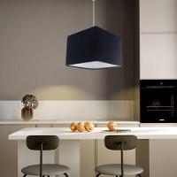 Lustre Pendente Quadrado Vivare Md-4059 Cúpula Em Tecido 21/35x35cm - Bivolt Preto 127/220v - 6