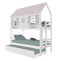 Treliche Casinha Bela Com Coração Madeira Maciça Branco/rosa/verde Housin - 2