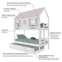 Treliche Casinha Bela Com Coração Madeira Maciça Branco/rosa/verde Housin