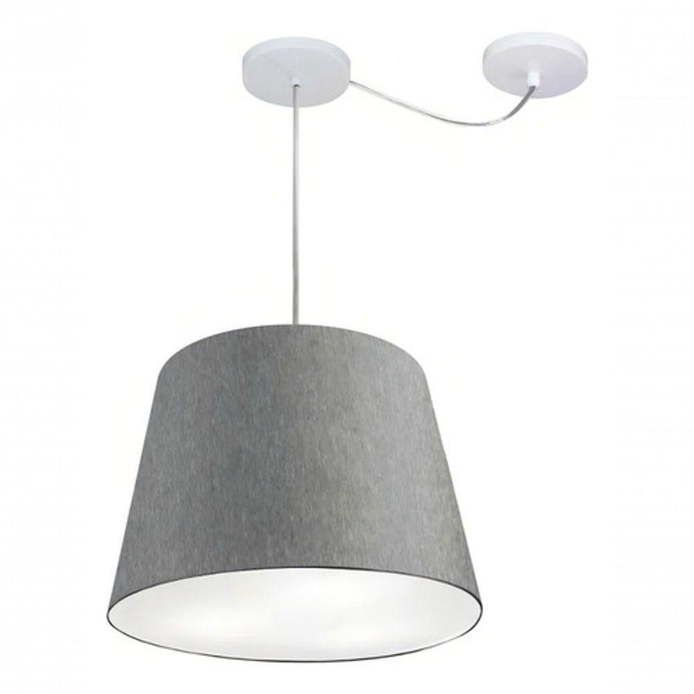 Lustre Pendente Cone Com Desvio Md-4280 Cúpula 30/30x40cm Rustico Cinza - Bivolt - 5