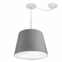Lustre Pendente Cone Com Desvio Md-4280 Cúpula 30/30x40cm Rustico Cinza - Bivolt - 1