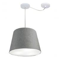 Lustre Pendente Cone Com Desvio Md-4280 Cúpula 30/30x40cm Rustico Cinza - Bivolt - 5