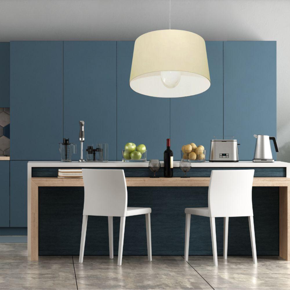 Lustre Pendente Cone Md-4241 Cúpula Em Tecido 30/45x40cm Algodão Crú - Bivolt - 3