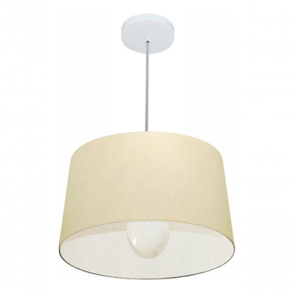 Lustre Pendente Cone Md-4241 Cúpula Em Tecido 30/45x40cm Algodão Crú - Bivolt - 4