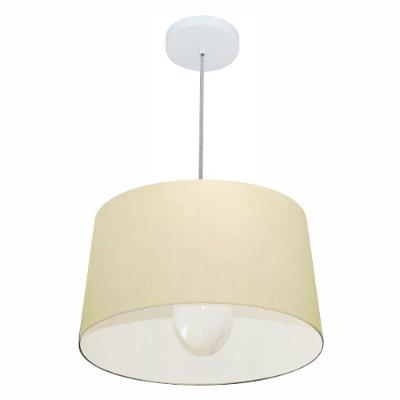 Lustre Pendente Cone Md-4241 Cúpula Em Tecido 30/45x40cm Algodão Crú - Bivolt