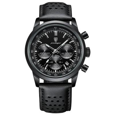 Relógio Masculino Cronógrafo Poedagar Militar Material Aço Inoxidável Preto