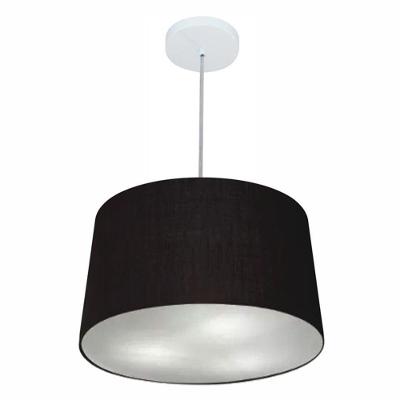 Lustre Pendente Cone Md-4156 Cúpula Em Tecido 30/45x40cm Preto - Bivolt