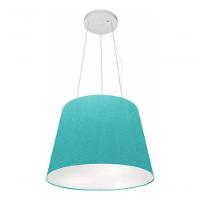 Lustre Pendente Cone Md-4152 Cúpula Em Tecido 30/40x30cm Azul Turquesa - Bivolt - 3