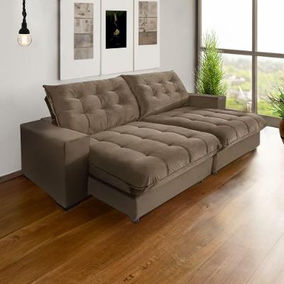 Sofá Califórnia Retrátil E Reclinável 3 Lugares 2,10m Com Molas Ensacadas E Pillow Castor