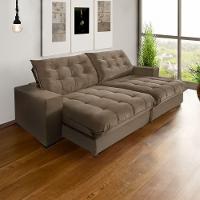 Sofá Califórnia Retrátil E Reclinável 3 Lugares 2,10m Com Molas Ensacadas E Pillow Castor - 1