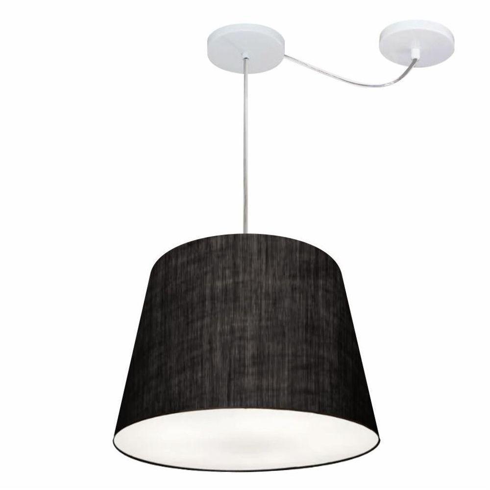 Lustre Pendente Cone Com Desvio Md-4276 Cúpula 30/30x40cm Preto - Bivolt - 1