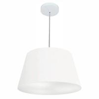 Lustre Pendente Cone Md-4021 Cúpula Em Tecido 21/40x30cm Branco - Bivolt - 1