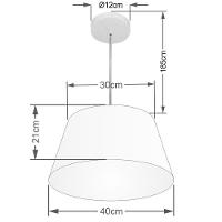 Lustre Pendente Cone Md-4021 Cúpula Em Tecido 21/40x30cm Branco - Bivolt - 2