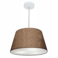 Lustre Pendente Cone Md-4021 Cúpula Em Tecido 21/40x30cm Café - Bivolt - 1