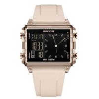 Relógio Analógico Digital 6273 Luminoso À Prova Da Água Sanda Bege - 1