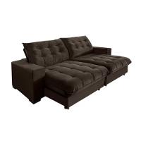 Sofá Califórnia Retrátil E Reclinável 3 Lugares 2,10m Com Molas Ensacadas E Pillow Marrom - 2