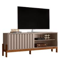 Rack Bancada New Aurora 188cm Grigio Fosco-cinamomo Mel Para Tv Até 75 - Mobler Grigio Fosco-cinamomo Mel - 1