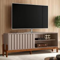 Rack Bancada New Aurora 188cm Grigio Fosco-cinamomo Mel Para Tv Até 75 - Mobler Grigio Fosco-cinamomo Mel - 2