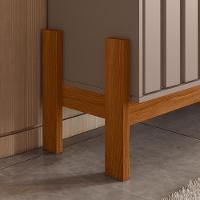 Rack Bancada New Aurora 188cm Grigio Fosco-cinamomo Mel Para Tv Até 75 - Mobler Grigio Fosco-cinamomo Mel