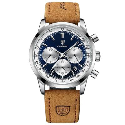 Relógio Masculino Cronógrafo Poedagar Militar Material Aço Inoxidável Azul