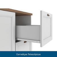 Cozinha Modulada Unna 10 Peças Torre Quente 2 Fornos E Balcão 120cm Branco Com Tampo Mdp - Poliman Móveis Branco