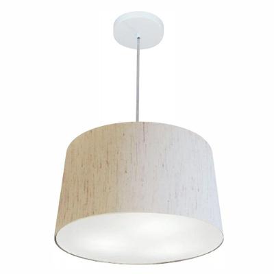 Lustre Pendente Cone Md-4156 Cúpula Em Tecido 30/45x40cm Linho Bege - Bivolt