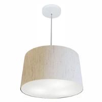 Lustre Pendente Cone Md-4156 Cúpula Em Tecido 30/45x40cm Linho Bege - Bivolt - 1