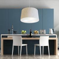 Lustre Pendente Cone Md-4156 Cúpula Em Tecido 30/45x40cm Linho Bege - Bivolt - 3