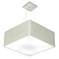 Lustre Pendente Quadrado Vivare Md-4006 Cúpula Em Tecido 21/50x50cm - Bivolt Rustico-cinza 127/220v - 1