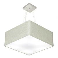 Lustre Pendente Quadrado Vivare Md-4006 Cúpula Em Tecido 21/50x50cm - Bivolt Rustico-cinza 127/220v - 3