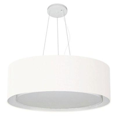 Lustre Pendente Cilíndrico Duplo Vivare Md-4126 Cúpula Em Tecido 80x30cm - Bivolt Branco 127/220v