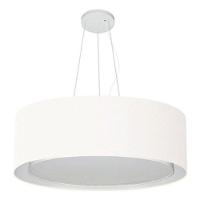 Lustre Pendente Cilíndrico Duplo Vivare Md-4126 Cúpula Em Tecido 80x30cm - Bivolt Branco 127/220v - 3
