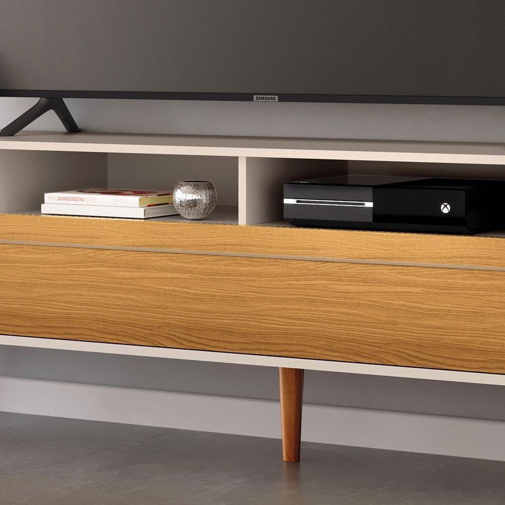 Rack Bancada época 2.2 Off White-cinamomo Para Tv Até 85? - Hb Móveis Off White-cinamomo - 3