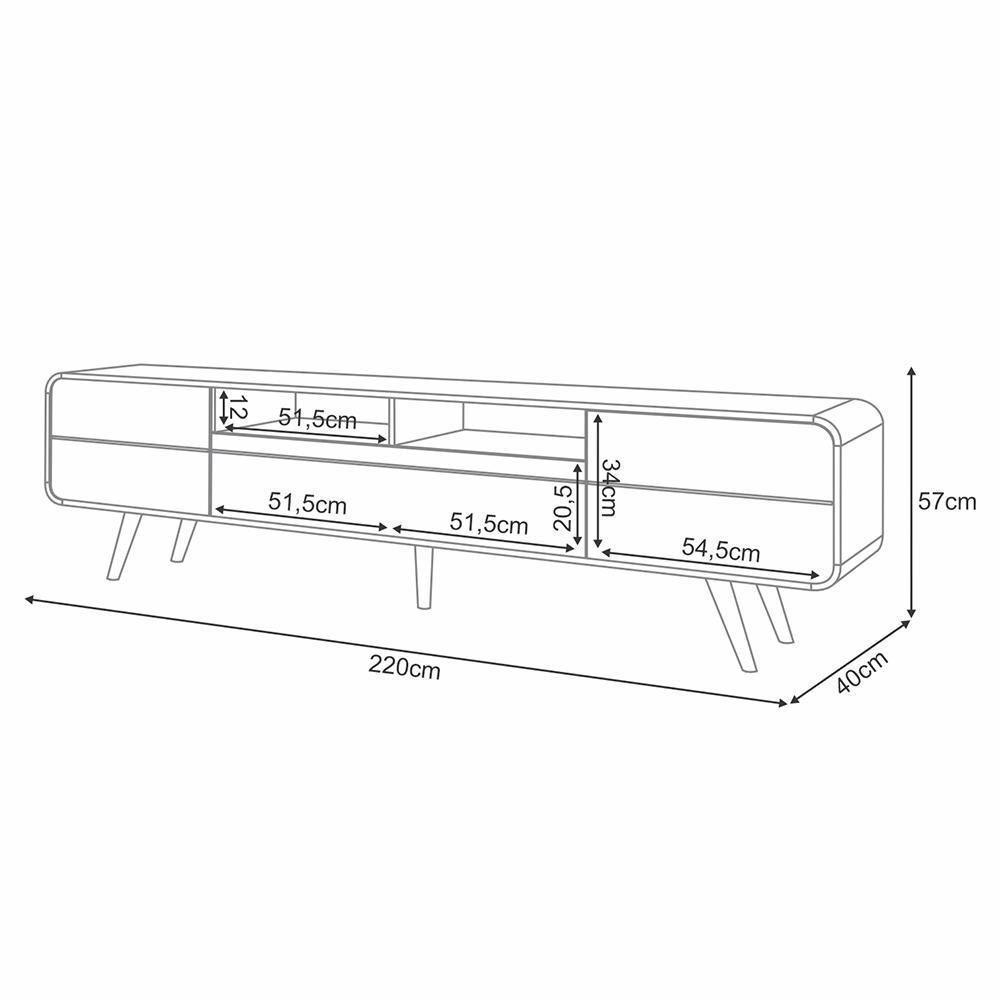 Rack Bancada época 2.2 Off White-cinamomo Para Tv Até 85? - Hb Móveis Off White-cinamomo - 5