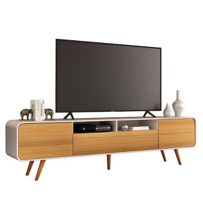 Rack Bancada época 2.2 Off White-cinamomo Para Tv Até 85? - Hb Móveis Off White-cinamomo