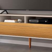 Rack Bancada época 2.2 Off White-cinamomo Para Tv Até 85? - Hb Móveis Off White-cinamomo - 3