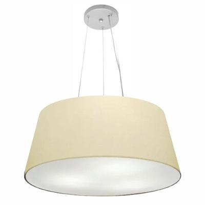 Lustre Pendente Cone Md-4062 Cúpula Em Tecido 25/60x50cm Algodão Crú - Bivolt