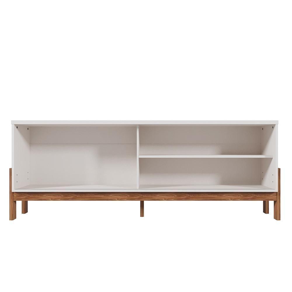 Rack Bancada New Aurora 188cm Pérola Metalizado-cinamomo Mel Para Tv Até 75 - Mobler Pérola Metalizado-cinamomo Mel - 5