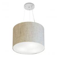 Lustre Pendente Cilíndrico Vivare Md-4183 Cúpula Em Tecido 40x30cm - Bivolt Rustico-bege 127/220v - 3