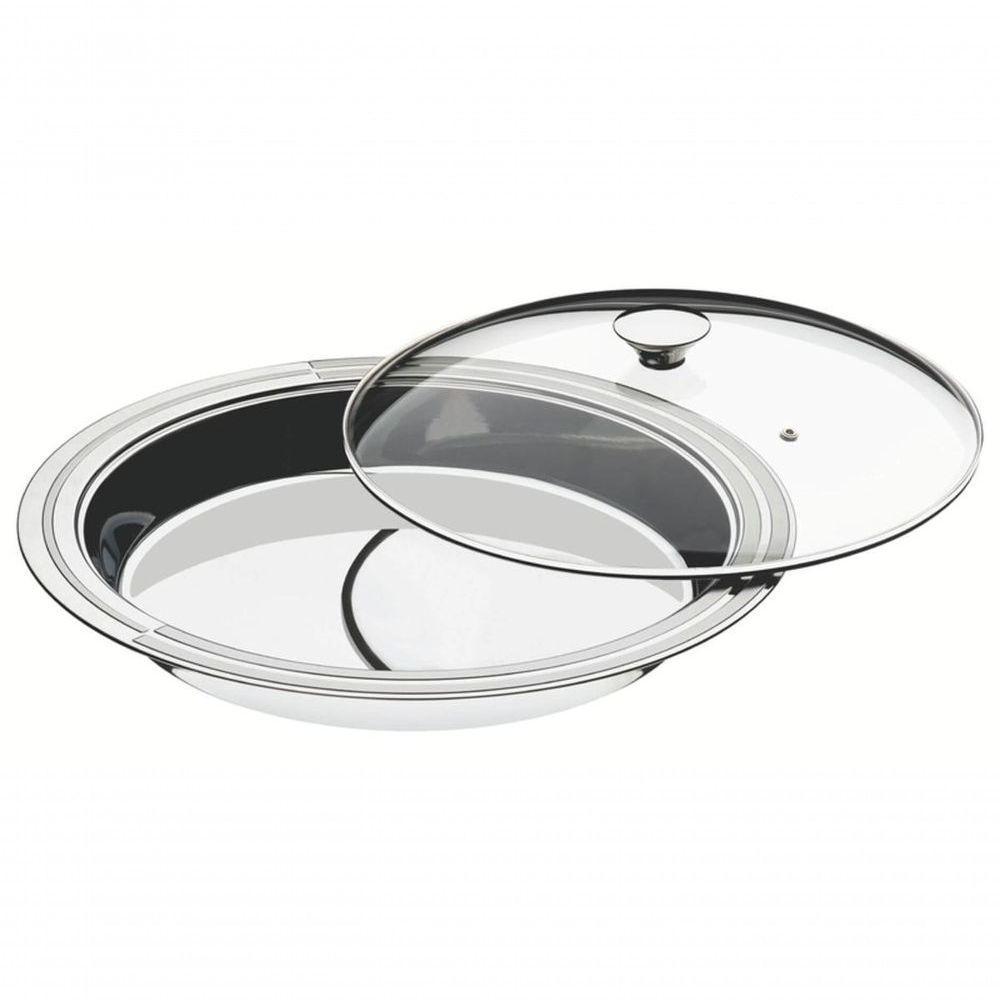 Prato Fundo Tramontina Ciclo 39cm Em Aço Inox Com Tampa De Vidro - 1